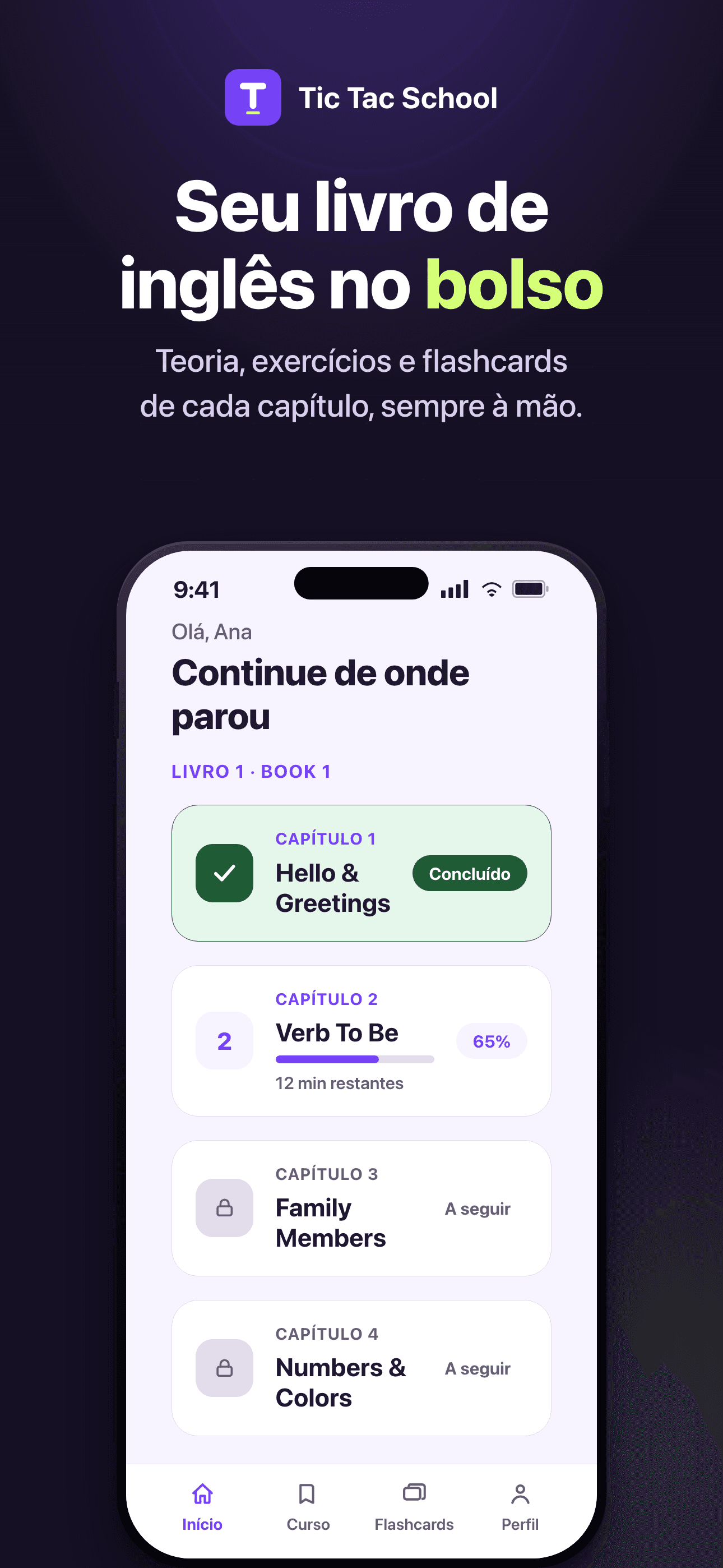 Tela do aplicativo: Seu livro no bolso